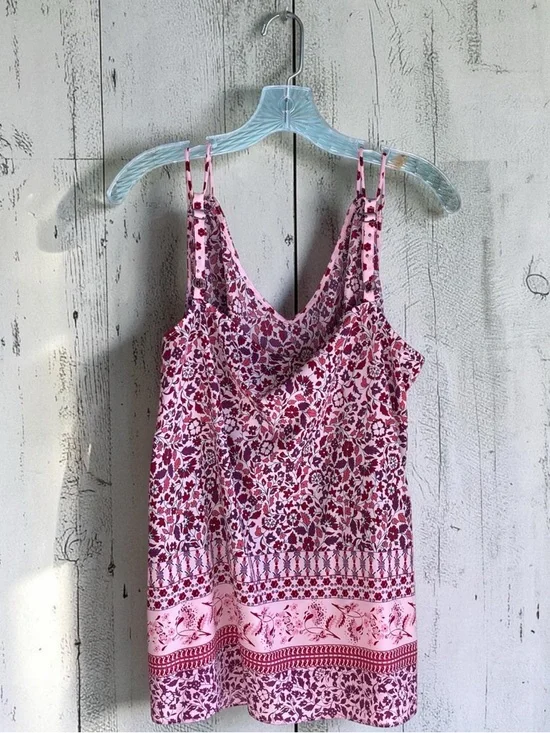 Cabi Pink Floral Tank Top XL Adjustable Straps Boho Lightweight Blouse - Picture 10 of 10